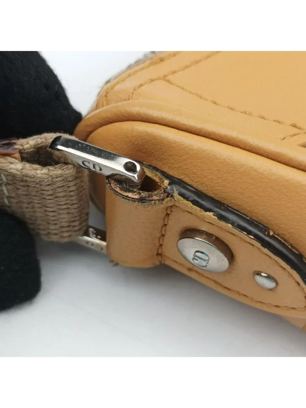 Dior Street Chic Camel Canvas Leather LO Handbag